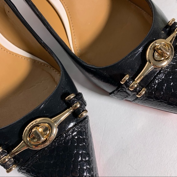 Coach Black Lauri Pointed Toe Red Bottom Heels 5.5 - Picture 8 of 10